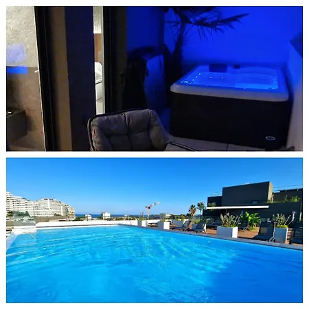 아파트 Bien Design Avec Jacuzzi Et Piscine 빌뇌브루베